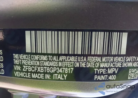 2016 Fiat 500X Easy from USA, damaged, VIN ZFBCFXBT6GP347817